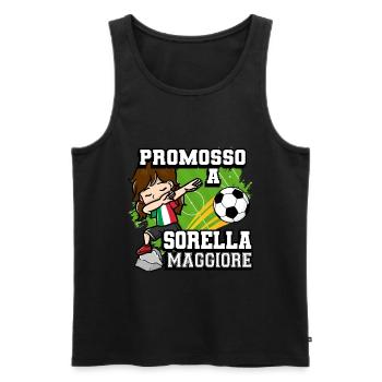 Beförderung Zum Big Sister Fußballspieler - Männer Premium Bio Tank Top - Schwarz - Vorne - Michal (187cm)