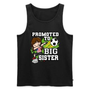 Promoted To Big Sister Soccer Player American Flag - Männer Premium Bio Tank Top - Schwarz - Vorne - Michal (187cm)