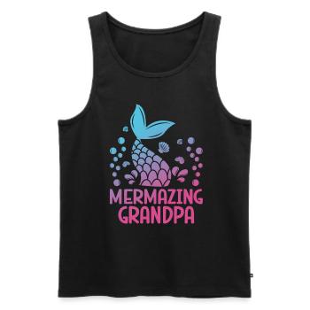 Erstaunlicher Großvater Fantasie Meerjungfrau - Männer Premium Bio Tank Top - Schwarz - Vorne - AI Model Male 178 light (178cm)