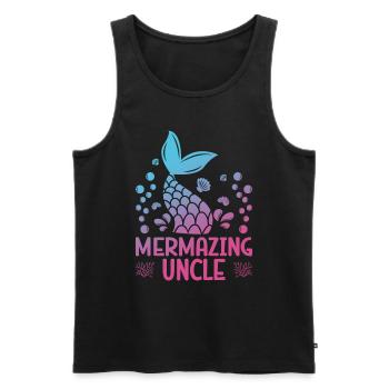 Erstaunlich Onkel Fantasy Meerjungfrau Geschichte - Männer Premium Bio Tank Top - Schwarz - Vorne - AI Model Male 178 light (178cm)