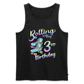 Rolling Into My 3rd Birthday Quad Skater - Männer Premium Bio Tank Top - Schwarz - Vorne - AI Model Male 178 light (178cm)