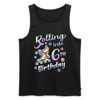 Rolling Into 6th Birthday Roller Skater Inline - Men's Premium Organic Tank Top - black - Front - Michal (187cm)