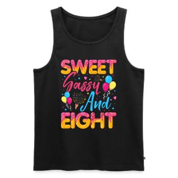 Sweet Sassy Et Huit Saupoudres Délicieux - Débardeur bio Premium Homme - noir - Devant - Michal (187cm)