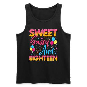 Sweet Sassy And Eighteen Sprinkles Delicious - Männer Premium Bio Tank Top - Schwarz - Vorne - Michal (187cm)