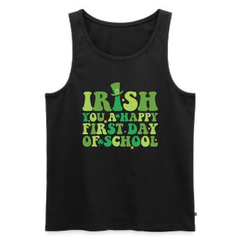 Irlandais Vous Un joyeux premier jour d’école Grüne - Débardeur bio Premium Homme - noir - Devant - AI Model Male 178 light (178cm)