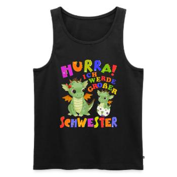 Hurra! Ich Werde Großer Schwester Cute Dragon Baby - Männer Premium Bio Tank Top - Schwarz - Vorne - Michal (187cm)
