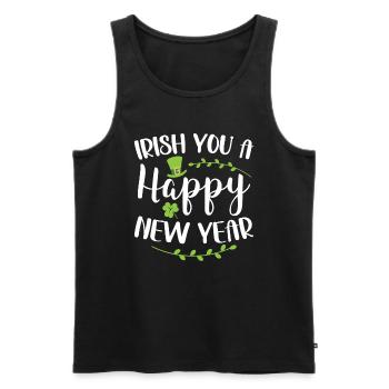 Irish You Happy New Year Green Shamrock - Débardeur bio Premium Homme - noir - Devant - AI Model Male 178 light (178cm)