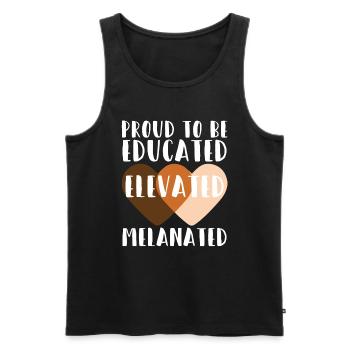 Proud To Be Educated Elevated Melanated Black - Men's Premium Organic Tank Top - black - Front - Michal (187cm)