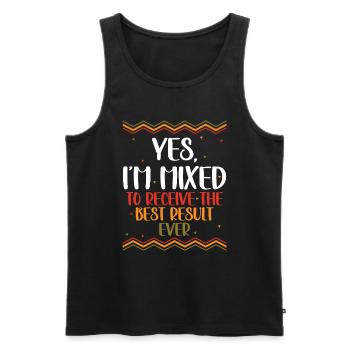 Ja, Ich Bin Gemischt, Um Das Beste Ergebnis - Männer Premium Bio Tank Top - Schwarz - Vorne - AI Model Male 178 light (178cm)