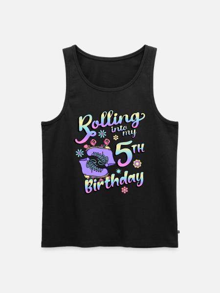 Rolling Into My 5th Birthday Quad Skater - Men's Premium Organic Tank Top - black