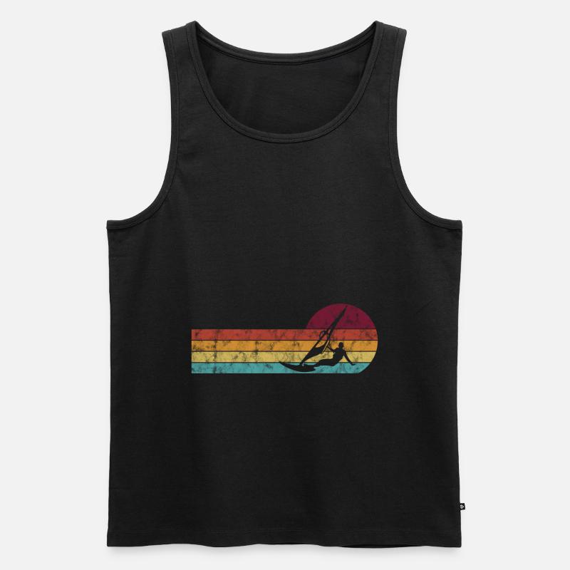 Surfen Windsurfer Windsurfen Windsurfing Retro - Männer Premium Bio Tank Top - Schwarz