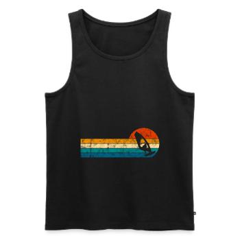 Windsurfing Windsurfing Windsurfer Retro Surfing - Men's Premium Organic Tank Top - black - Front - AI Model Male 178 light (178cm)