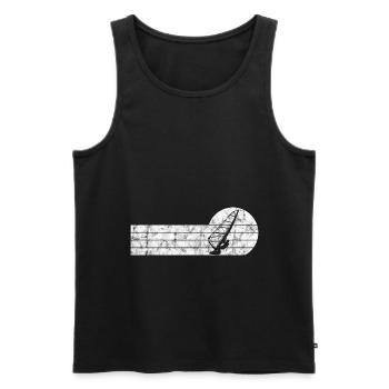 Windsurfen Retro Windsurfing Windsurfer Surfen - Männer Premium Bio Tank Top - Schwarz - Vorne - AI Model Male 178 light (178cm)