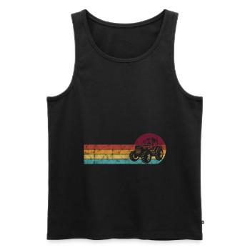 Traktoren Trecker Bauer Retro Traktor Bauernhof - Männer Premium Bio Tank Top - Schwarz - Vorne - AI Model Male 178 light (178cm)