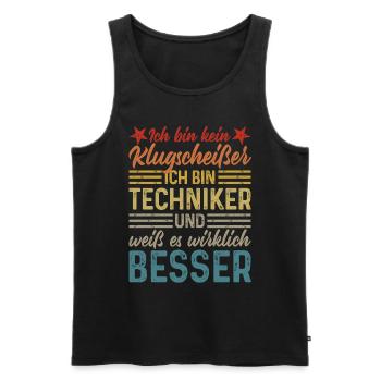 kein Klugscheißer coole lustige Sprüche Techniker - Männer Premium Bio Tank Top - Schwarz - Vorne - Michal (187cm)