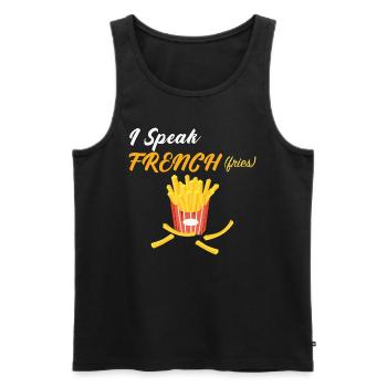 French fries - Débardeur bio Premium Homme - noir - Devant - Michal (187cm)