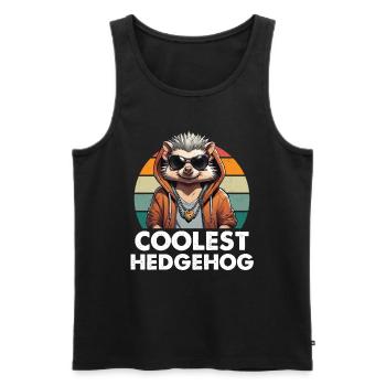Coolest Hedgehog - Men's Premium Organic Tank Top - black - Front - Michal (187cm)