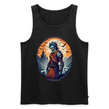 Gruseliges Halloween-partykostüm Zombie-krieger - Men's Premium Organic Tank Top - black - Front - Michal (187cm)