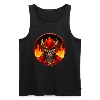 Fire Brigade Teufel - Men's Premium Organic Tank Top - black - Front - AI Model Male 178 light (178cm)