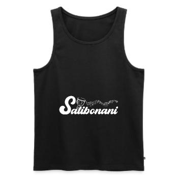 Salibonani Sali Bonani tambour drôle - Débardeur bio Premium Homme - noir - Devant - AI Model Male 178 light (178cm)