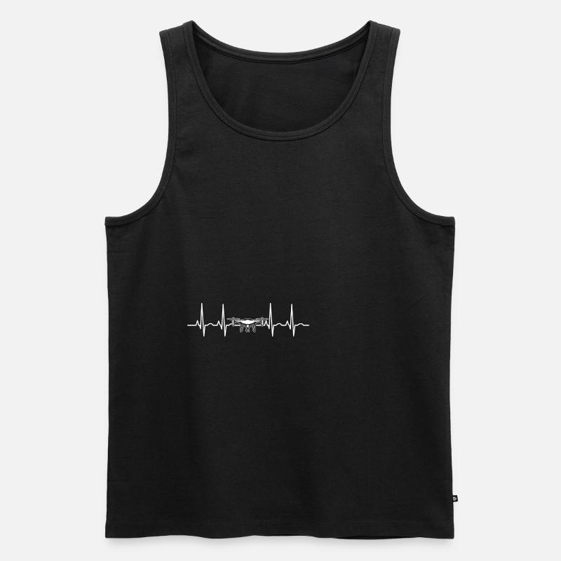 Heartbeat Drone Drones - Débardeur bio Premium Homme - noir