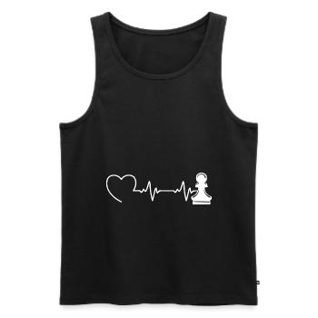 Schach Schachspieler Schachmatt EKG Schachfigur - Männer Premium Bio Tank Top - Schwarz - Vorne - Michal (187cm)