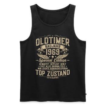 Oldtimer 1969 Jahrgang geboren Geburtstag Geschenk - Männer Premium Bio Tank Top - Schwarz - Vorne - Michal (187cm)