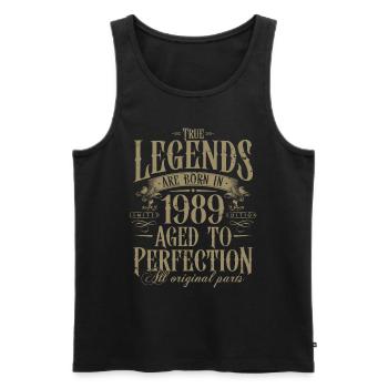 Vintage Born 1989 Legends Cadeau d’anniversaire - Débardeur bio Premium Homme - noir - Devant - Michal (187cm)