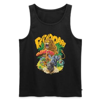 Tiere der Savanne #1 - Männer Premium Bio Tank Top - Schwarz - Vorne - AI Model Male 178 light (178cm)