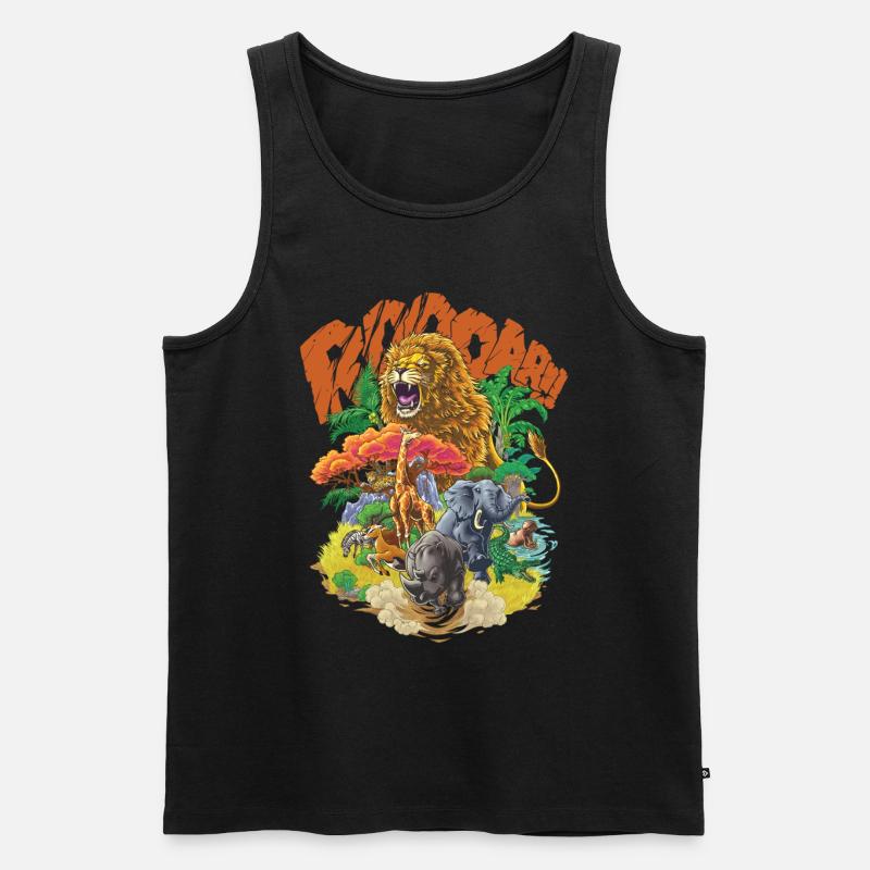 Tiere der Savanne #2 - Männer Premium Bio Tank Top - Schwarz