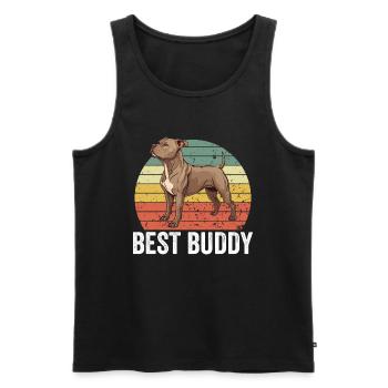 Best Buddy Pitbull - Hundedesign - Männer Premium Bio Tank Top - Schwarz - Vorne - AI Model Male 178 light (178cm)
