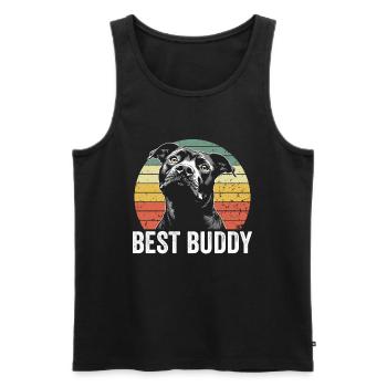 Best Buddy Pitbull - Hundedesign - Männer Premium Bio Tank Top - Schwarz - Vorne - AI Model Male 178 light (178cm)
