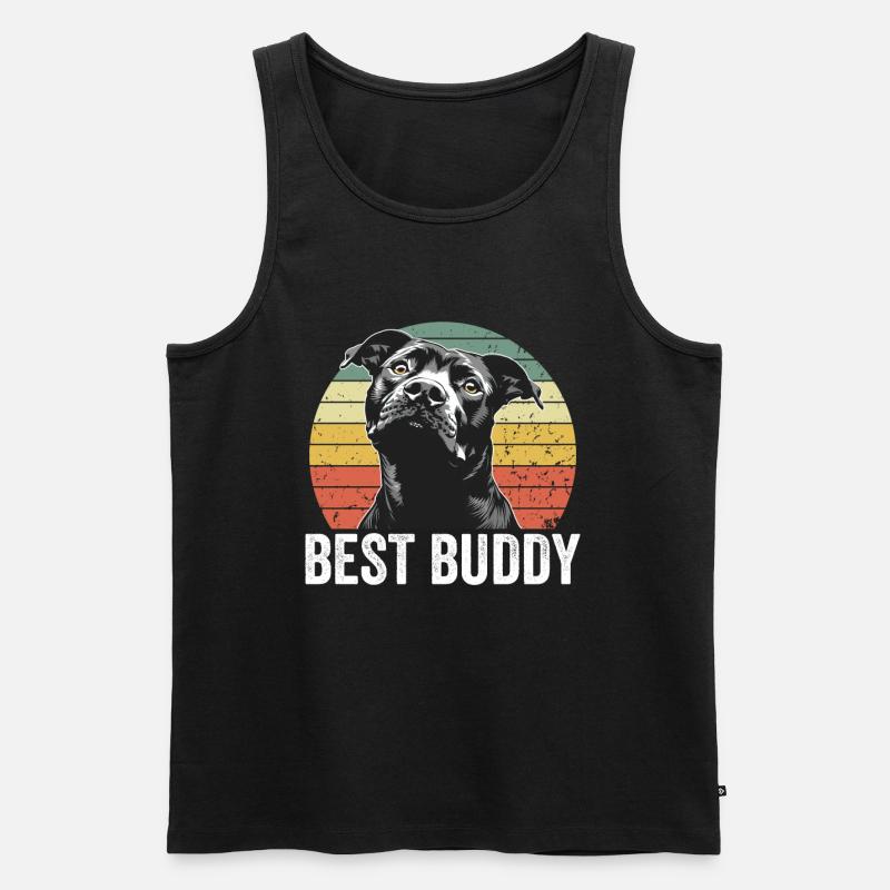 Best Buddy Pitbull - Hundedesign - Männer Premium Bio Tank Top - Schwarz
