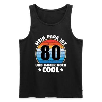 My Daddy Is 80 And Still Cool 1944 - Men's Premium Organic Tank Top - black - Front - AI Model Male 178 light (178cm)