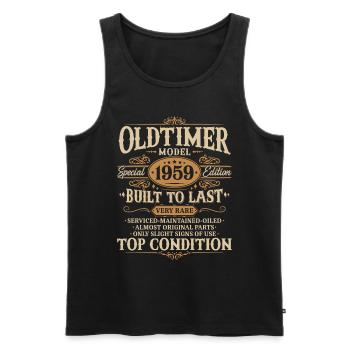 Oldtimer 1959 Jahrgang geboren Geburtstag Geschenk - Männer Premium Bio Tank Top - Schwarz - Vorne - AI Model Male 178 light (178cm)