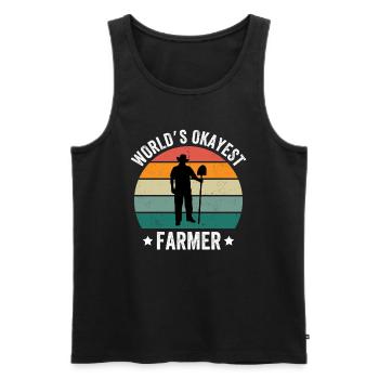 World's Okayest Farmer - Männer Premium Bio Tank Top - Schwarz - Vorne - AI Model Male 178 light (178cm)