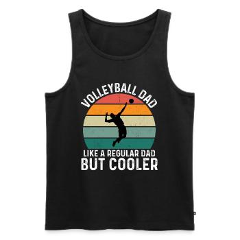 Volleyball Dad Like A Regular Dad But Cooler - Männer Premium Bio Tank Top - Schwarz - Vorne - Michal (187cm)
