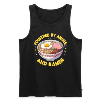 Powered By Anime And Ramen - Männer Premium Bio Tank Top - Schwarz - Vorne - Michal (187cm)