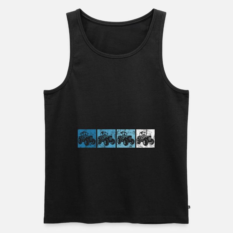 Tracteurs tracteurs tracteurs tracteurs retro - Débardeur bio Premium Homme - noir