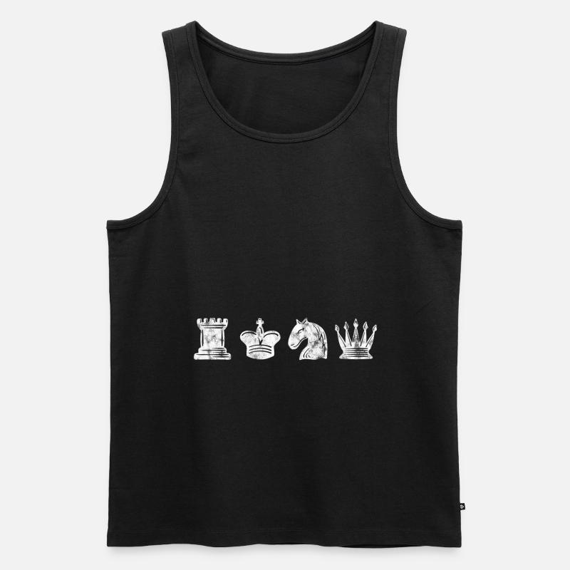 Jeu d’échecs rétro Échecs Schachmatt Échecs - Débardeur bio Premium Homme - noir