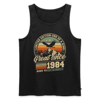 Great Since 1984 Vintage 1984 Vintage - Men's Premium Organic Tank Top - black - Front - Michal (187cm)