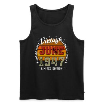 Retro 78 Jahre alter Jahrgang Juni 1947 78. Geburtstag - Männer Premium Bio Tank Top - Schwarz - Vorne - Michal (187cm)