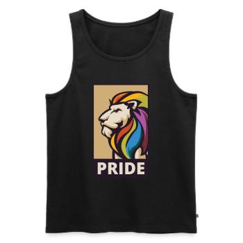 Fierté lion gay gay LGBT gay cadeau - Débardeur bio Premium Homme - noir - Devant - Michal (187cm)