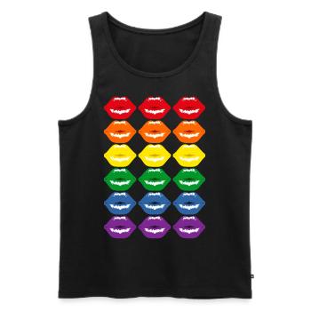 Regenbogenfahne Regenbogen Flagge LBGT Pride LGBTQ - Männer Premium Bio Tank Top - Schwarz - Vorne - AI Model Male 178 light (178cm)