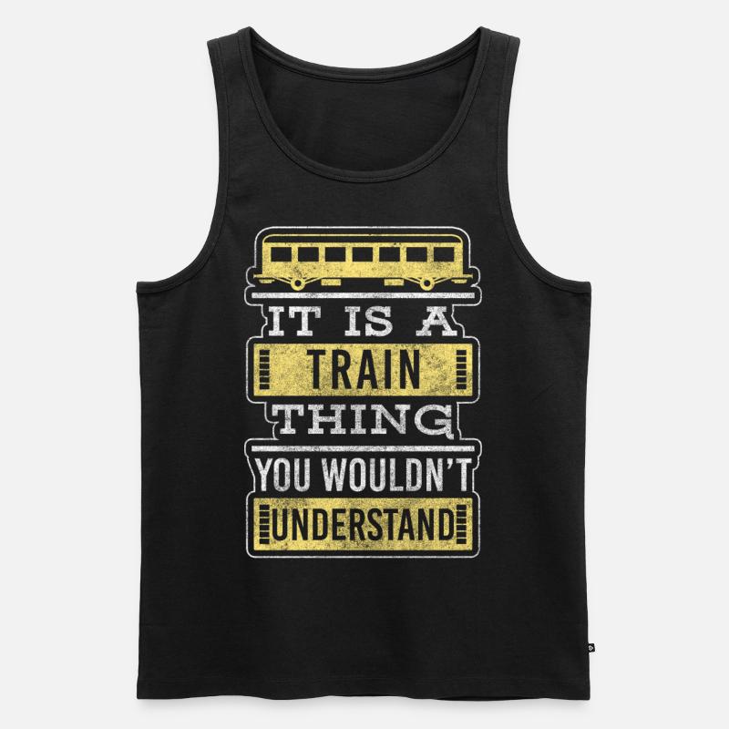 Eisenbahn Dampflok Modelleisenbahn - Männer Premium Bio Tank Top - Schwarz