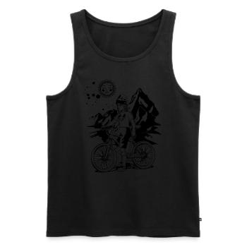 Adrenalin pur! Nur für Fahrradfahrer auf Bergtour. - Männer Premium Bio Tank Top - Schwarz - Vorne - Michal (187cm)