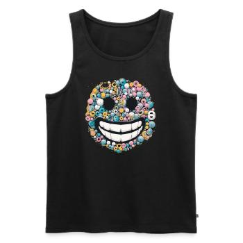 House Music Lover EDM Festival Rave Face DnB - Men's Premium Organic Tank Top - black - Front - Michal (187cm)