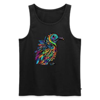 EDM Music Party Bird Rave - Débardeur bio Premium Homme - noir - Devant - AI Model Male 178 light (178cm)