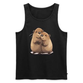 Netter Otter Matching Couple - Männer Premium Bio Tank Top - Schwarz - Vorne - AI Model Male 178 light (178cm)