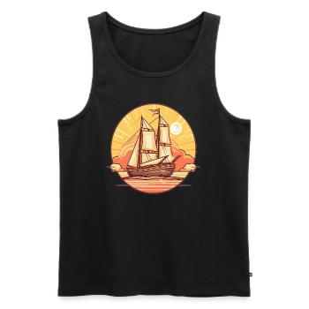 Ocean Trip Mignon Voilier Voyageur - Débardeur bio Premium Homme - noir - Devant - Michal (187cm)
